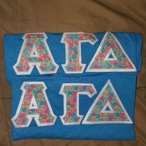 Alpha Gamma Delta Stitched letters set